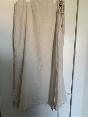 Lightweight Cream Linen/Cotton Wrap Skirt